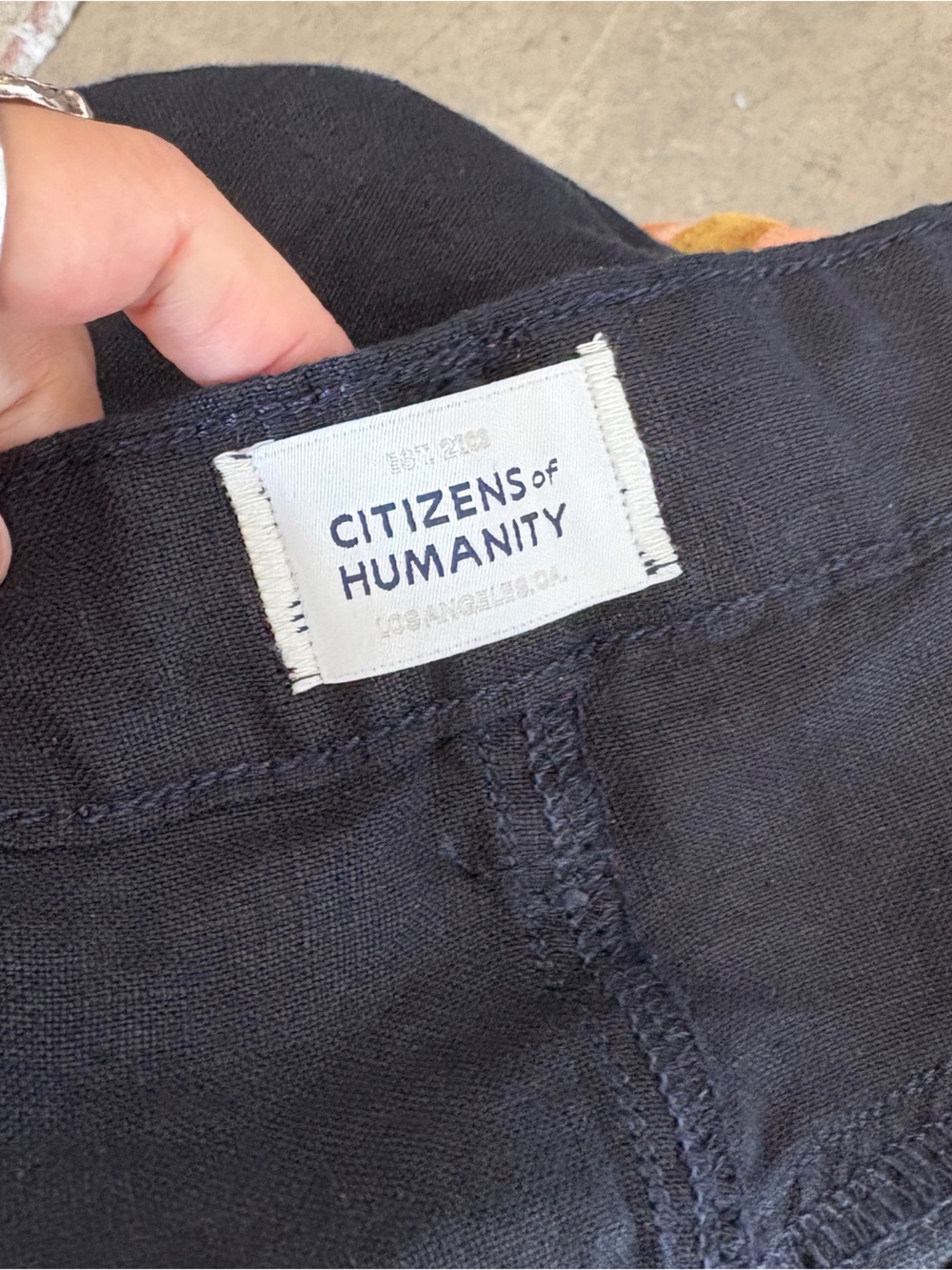$298 NWOT Citizens Of Humanity “Brynn” Linen Trousers in Dark Blue Sz 29 - Picture 4 of 15